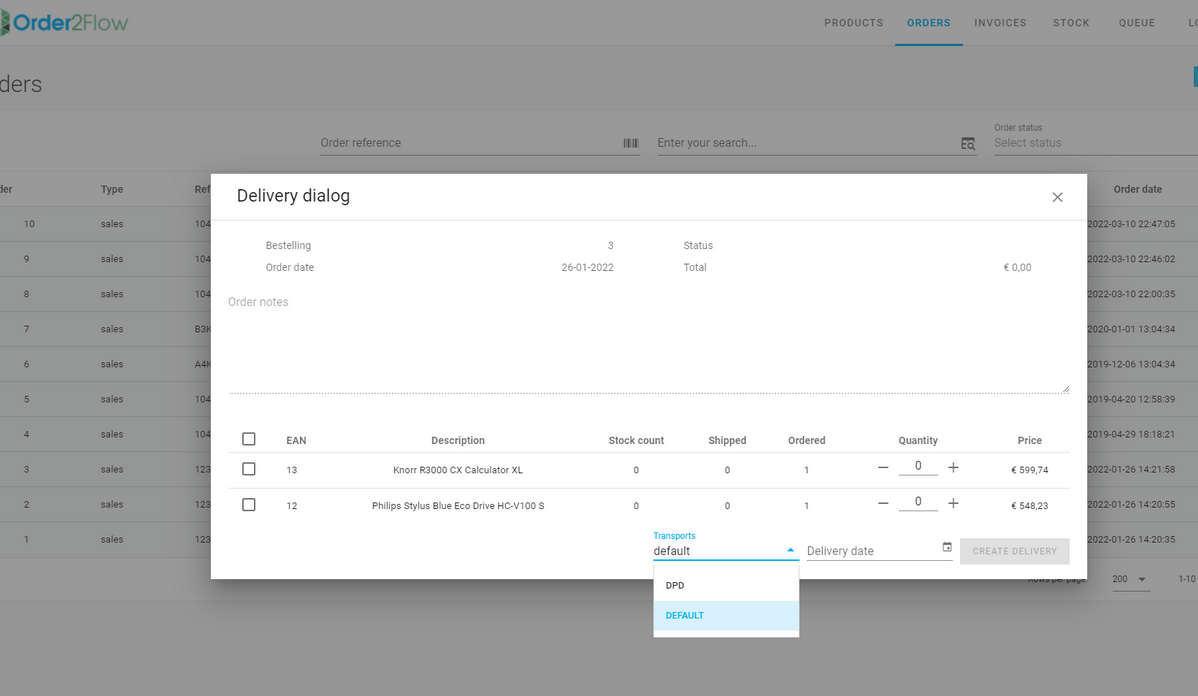 Order2flow overzicht